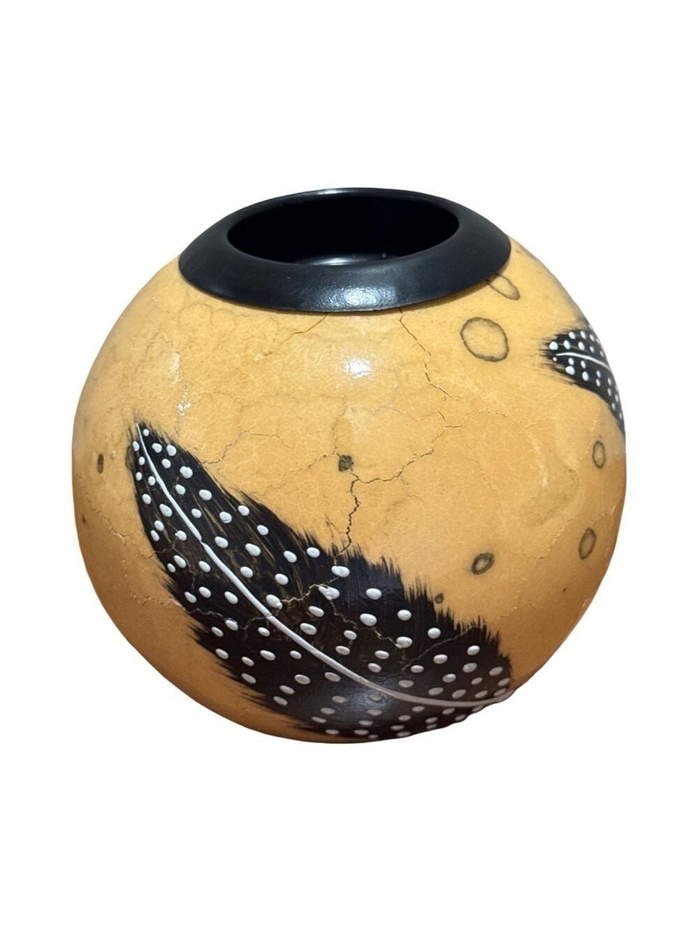 Vintage Hand Carved Gourd Tea Light Holder